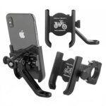 Universal Aluminum Alloy 360° Rotated Adjustable Rear-View NON USB Mirror Type Bike Motorcycle Honda Scoter Cell Phone Mobile Smart Phone Holder or Stand
