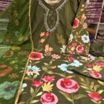 Premium Micro Silk Digital Print & Karchupi Work 3 Piece Dress for Women | Luxury Boutique Salwar Kameez Set with Dupatta
