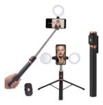 Plokama LIVE-K9 Pro 1700mm Ultra Long Selfie Stick with Tripod Stand & Ring Light – Adjustable, Portable for Mobile Vlogging & Live Streaming
