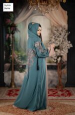 প্রিমিয়াম এমব্রয়ডারি বোরকা সেট See Green - Image 3
