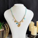 SS 18K Sea Theme Necklace for Women | Shell & Starfish Pendant | Trendy Golden Fashion Jewelry