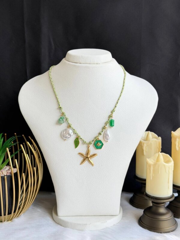 SS 18K Sea Theme Necklace for Women | Shell & Starfish Pendant | Trendy Golden Fashion Jewelry