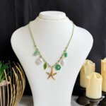 SS 18K Sea Theme Necklace for Women | Shell & Starfish Pendant | Trendy Golden Fashion Jewelry