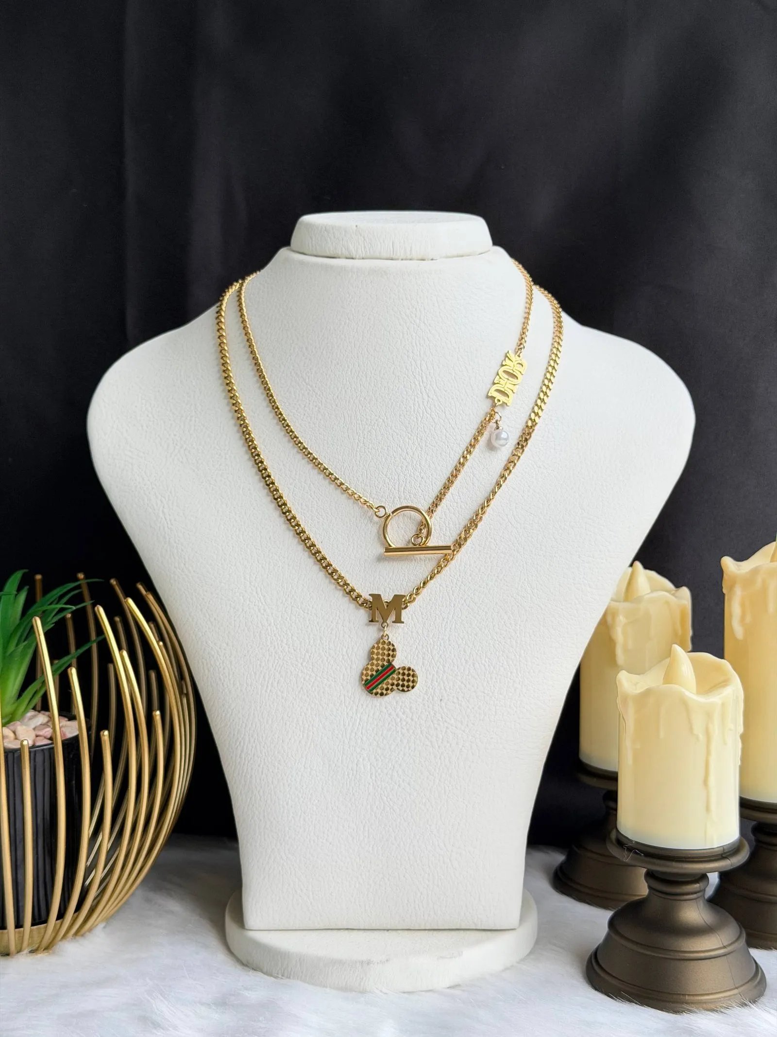 photo_6053356723105371021_w SS 18K Two-Layer Necklace for Women | Elegant Pearl Layered Necklace | Premium Fashion Jewelry - Image 1