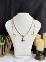 SS 18K Two-Layer Necklace for Women | Elegant Pearl Layered Necklace | Premium Fashion Jewelry - Image 2