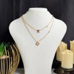 SS 18K Two-Layer Necklace for Women | Elegant Pearl Layered Necklace | Premium Fashion Jewelry