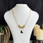 SS 18K Two-Layer Necklace for Women | Elegant Pearl Layered Necklace | Premium Fashion Jewelry