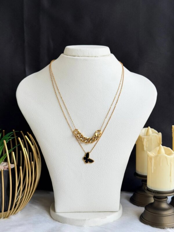SS 18K Two-Layer Necklace for Women | Elegant Pearl Layered Necklace | Premium Fashion Jewelry