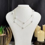 SS 18K Two-Layer Necklace for Women | Elegant Pearl Layered Necklace | Premium Fashion Jewelry