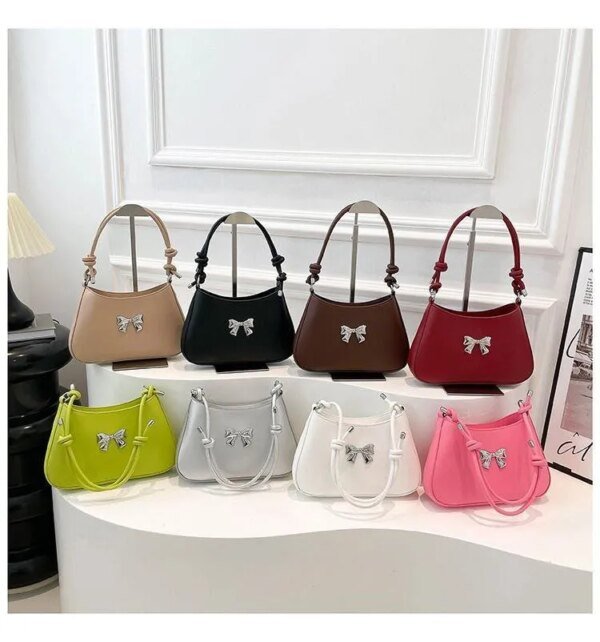 Women’s PU Leather Handbag | Trendy Bow Design Shoulder Bag | Stylish Ladies Fashion Purse
