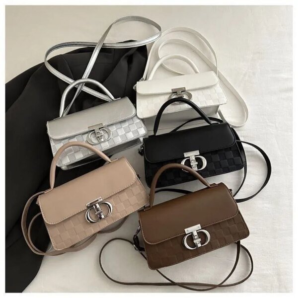 Women’s PU Leather Shoulder Bag | Stylish Silver Crossbody Handbag | Trendy Ladies Fashion Bag