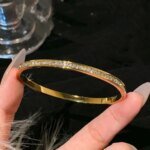 Full Stone Bracelet for Women | Premium Stainless Steel Golden Bracelet | Elegant Jewelry - Image 2