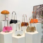 Women’s PU Leather Shoulder Bag | Trendy Crocodile Texture Crossbody Handbag | Orange & Pink Fashion Bag