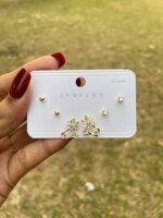 Earrings Set for Women | Elegant Floral Stud Earrings & Ear Cuff Set | Fashion Jewelry - Image 2