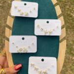 Earrings Set for Women | Elegant Floral Stud Earrings & Ear Cuff Set | Fashion Jewelry