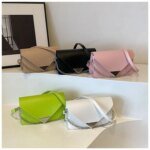 Women’s Envelope Shoulder Bag | Trendy PU Leather Crossbody Handbag | Neon, White & Pink Fashion Purse