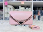 Women’s Envelope Shoulder Bag | Trendy PU Leather Crossbody Handbag | Neon, White & Pink Fashion Purse - Image 5