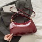 Women's Premium Patent Leather Shoulder Bag | Elegant Crossbody Handbag with Adjustable Strap | Stylish Ladies Purse - Image 6