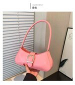 Baby Pink Women’s Shoulder Bag | Stylish PU Leather Handbag | Trendy Mini Ladies Fashion Purse - Image 3
