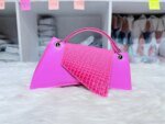 Women’s PU Leather Shoulder Bag | Trendy Crocodile Texture Crossbody Handbag | Orange & Pink Fashion Bag - Image 6