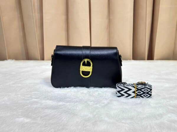 Women's Premium Leather Crossbody Bag | Elegant Shoulder Handbag with Gold Buckle | Fashion Ladies Sling Purse