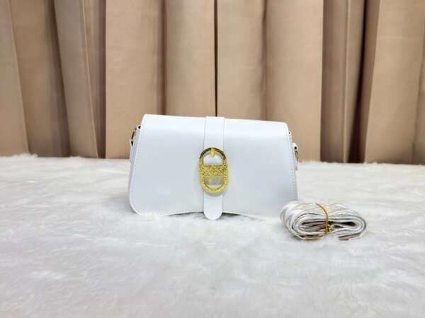 Women's Premium Leather Crossbody Bag | Elegant Shoulder Handbag with Gold Buckle | Fashion Ladies Sling Purse