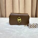 Women's Premium Leather Crossbody Bag | Elegant Shoulder Handbag with Gold Buckle | Fashion Ladies Sling Purse