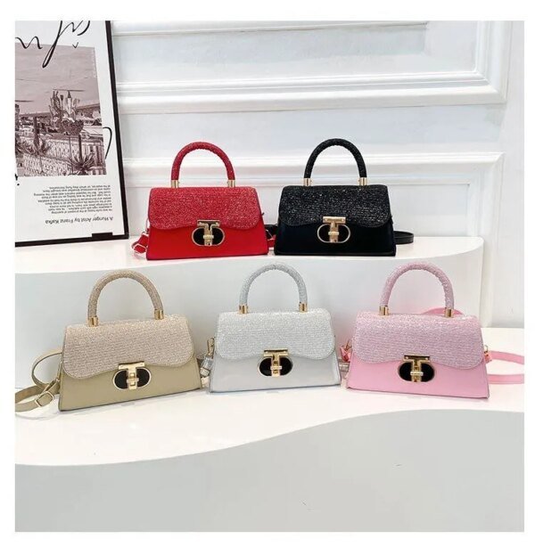 Women’s PU Leather Handbag | Sparkle Glitter Top Handle & Shoulder Bag | Stylish Ladies Fashion Purse