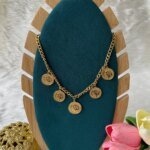 SS Stone Necklace for Women | Stainless Steel Bow & Heart Pendant Necklace | Elegant Gold-Tone Fashion Jewelry