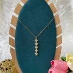 SS Stone Necklace for Women | Stainless Steel Bow & Heart Pendant Necklace | Elegant Gold-Tone Fashion Jewelry