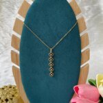 SS Stone Necklace for Women | Stainless Steel Bow & Heart Pendant Necklace | Elegant Gold-Tone Fashion Jewelry