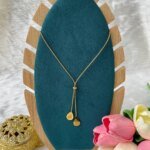 SS Stone Necklace for Women | Stainless Steel Bow & Heart Pendant Necklace | Elegant Gold-Tone Fashion Jewelry