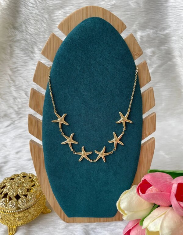 SS 18K Sea Theme Necklace for Women | Shell & Starfish Pendant | Trendy Golden Fashion Jewelry