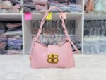 Women’s PU Leather Shoulder Bag | Trendy Mini Hobo Handbag | Sky Blue, Pink & White Ladies Fashion Bag - Image 4