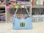 Women’s PU Leather Shoulder Bag | Trendy Mini Hobo Handbag | Sky Blue, Pink & White Ladies Fashion Bag - Image 5