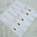 SS Stone Necklace for Women | Stainless Steel Bow & Heart Pendant Necklace | Elegant Gold-Tone Fashion Jewelry - Image 3