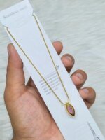 SS Stone Necklace for Women | Stainless Steel Bow & Heart Pendant Necklace | Elegant Gold-Tone Fashion Jewelry