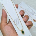 SS Stone Necklace for Women | Stainless Steel Bow & Heart Pendant Necklace | Elegant Gold-Tone Fashion Jewelry