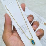 SS Stone Necklace for Women | Stainless Steel Bow & Heart Pendant Necklace | Elegant Gold-Tone Fashion Jewelry