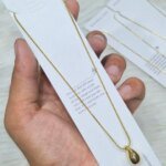 SS Stone Necklace for Women | Stainless Steel Bow & Heart Pendant Necklace | Elegant Gold-Tone Fashion Jewelry