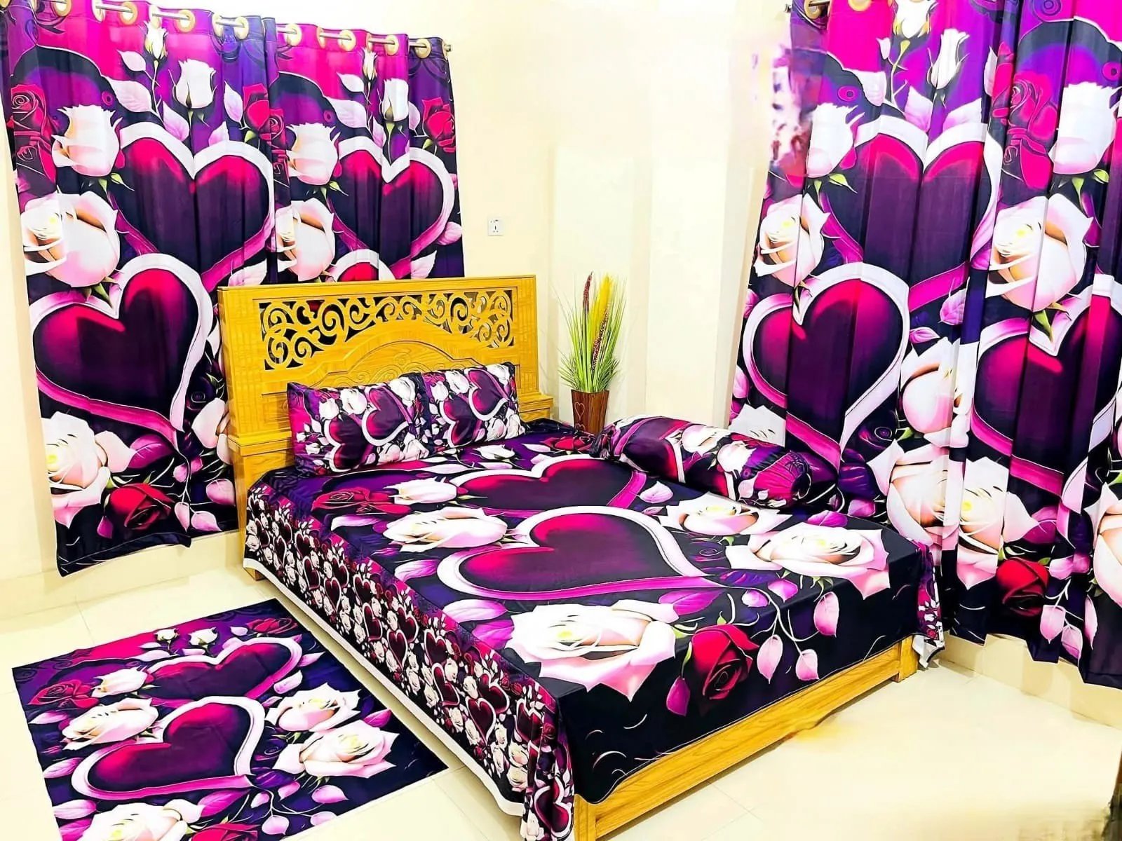 product_1765535748_3987 7/8 Water Proof Premium 3D Design Bed Sheet - Image 1