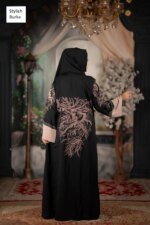 প্রিমিয়াম এমব্রয়ডারি বোরকা সেট Black - Image 3