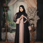 প্রিমিয়াম এমব্রয়ডারি বোরকা সেট Black