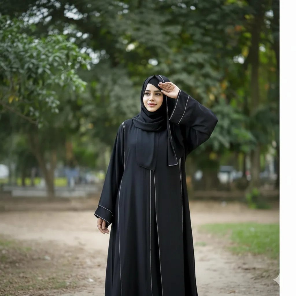 product_1771311739_6800 প্রিমিয়াম স্টোন বোরকা ( black ) - Image 1