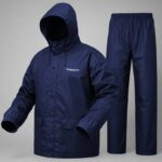 Water proof High quality Rain Coat With Pant. (Happylon) Blue