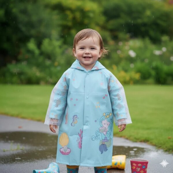 Beautiful Baby Rain Coat - Only Raincoat (Blue)
