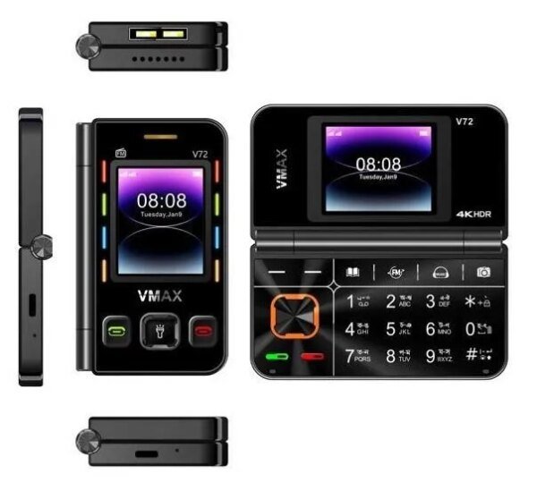 Vmax v72 flip Folding Phone Two Display
