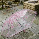 Transparent Flower Design Folding Women Fashion Umbrella