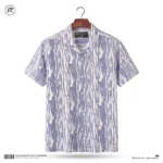 Q Ban Collar Half Sleeve Shirt Blue - Image 2